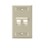 Angled Single-Gang Quickport, Wallplate w/ ID Windows, 2-port (Ivory)