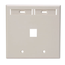 Dual-Gang Quickport, Wallplate w/ ID Windows, 1-port (Light Almond)