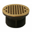 5" Round Polished Brass Strainer w/ 3-1/2" PVC Spud