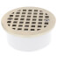 3" PVC Inside Pipe Fit Drain with 3-1/2" Nickel Bronze Round Strainer