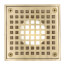 4" Square Polished Brass Strainer w/ 2" Brass Spud