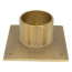4" Square Polished Brass Strainer w/ 2" Brass Spud