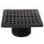 4" Square Oil Rubbed Bronze Strainer w/ 2" Brass Spud