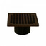 4" Square Old World Bronze Strainer w/ 2" Brass Spud