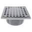 5" Square Chrome Plated Strainer w/ 3-1/2" Metal Spud