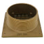 5" Square Polished Brass Strainer w/ 3-1/2" Metal Spud