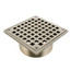 5" Square Nickel Bronze Strainer w/ 3-1/2" Metal Spud