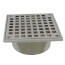 5" Square Brushed Nickel Strainer w/ 3-1/2" Metal Spud