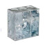 4" Square Welded Box, 2-1/8" Deep w/ 1/2" & 3/4" Eccentric Knockouts & MC Clamp