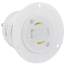 30A, 125/250V NEMA L14-30R, 3P, 4W, Flanged Outlet Locking Receptacle, Grounding (White)