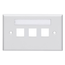 Single-Gang Horizontal Quickport, Wallplate w/ Id Window, 3-port (White)