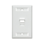 Angled Single-Gang Quickport, Wallplate w/ ID Windows, 1-port (White)