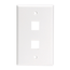 Single-Gang Quickport, Wallplate For LaRGe Connectors, 2-port (White)