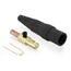 16 Series Taper Nose Cam-Type Male Plug, Contact & Insulator, Detachable, Crimp Tube Termination, #2, #1 AWG, 220A Max, Type 3R When Mated (Black)