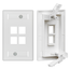 Quickplate Tempo Single-Gang Wallplate w/ ID Windows, 4-port (White)