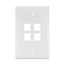 Midsize Single-Gang Quickport, Wallplate, 4-port (White)