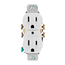 15A Duplex Outlet/receptacle, No Ears, Grounding (White)