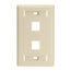 Single-Gang Quickport, Wallplate For LaRGe Connectors w/ ID Windows, 2-port (Ivory)