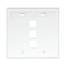 Dual-Gang Quickport, Wallplate w/ ID Windows, 3-port (White)