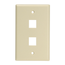 Single-Gang Quickport, Wallplate For LaRGe Connectors, 2-port (Ivory)