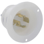 20A, 250V 3-Phase, NEMA L15-20P, 3P, 4W, Flanged Inlet Locking Receptacle, Grounding (White)