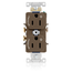 Duplex Receptacle, Heavy-Duty Industrial, 20A 125V NEMA 5-20R, 2P 3W (Brown)