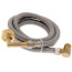 60" Braided Stainless Steel Dishwasher Connector w/ 2 MIP Elbows (3/8" x 3/8" Compression Thread)