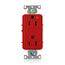 Decora Plus Isolated Ground Duplex Receptacle Outlet,  Smooth Face, 15A, 125V Back or Side Wire, NEMA 5-15R, 2-Pole, 3-Wire, Self-Grounding, Red