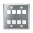 Stainless Steel Quickport, Wallplate, Dual-Gang, 8-port