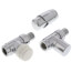 Thermostatic Control Valve Set - Decorative Straight (Polished Chrome)