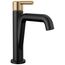 Nicoli Single Handle Bathroom Faucet, 15849LF-GZ (Matte Black / Champagne Bronze)