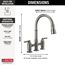 Broderick 2 Handle Pulldown Bridge Kitchen Faucet (Black Stainless), 2390L-KS-DST