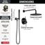 Monitor 14 Series Shower w/ Round Raincan, Hand Shower & Rough Valve, 342702-BL (Matte Black)