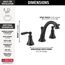 Woodhurst 2 Handle Widespread Bathroom Faucet (Matte Black), 3532LF-BLMPU