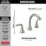 Kayra Two Handle Widespread Pull-Down Bathroom Faucet, 3533LF-SSPDMPU (Stainless)