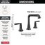 3536-BLMPU-DST Saylor 2 Handle Widespread Bathroom Faucet (Matte Black)