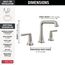 3536-SSMPU-DST Saylor 2 Handle Widespread Bathroom Faucet (Stainless)