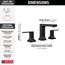Velum Two Handle Widespread Bathroom Faucet, 3537LF-BLMPU (Matte Black)