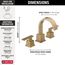 Vero 2 Handle Widespread Bathroom Faucet (Champagne Bronze), 3553LF-CZ