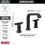 Tetra Two Handle Widespread Bathroom Faucet, 1.2 GPM (Matte Black), 35587-BL-DST