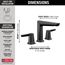 Galeon 2 Handle Widespread Bathroom Faucet (Matte Black), 3571-BLMPU-DST