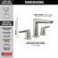 Galeon Two Handle Widespread Bathroom Faucet, 1.2 GPM (Lumicoat Stainless), 3571-SS-PR-MPU-DST