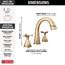Stryke Two Handle Widespread Pull Down Bathroom Faucet, 1.2 GPM (Lumicoat Champagne Bronze), 357756-CZPD-PR-DST