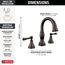 Cassidy Two Handle Widespread Pull Down Bathroom Faucet, 1.2 GPM (Venetian Bronze), 3597-RBPD-DST
