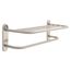 24" Stainless Steel Towel Shelf w/ One Bar, Exposed Mounting (Satin Nickel)