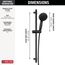 7-Setting Hand Shower w/ Slide Bar & Cleaning Spray (Matte Black), 51584-BL