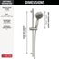 7-Setting Slide Bar Hand Shower with Cleaning Spray, 1.75 GPM (Lumicoat Stainless), 51584-SS-PR