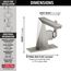 Trillian 1-Handle Bathroom Faucet (Lumicoat Stainless), 543-SS-PR-MPU-DST