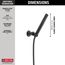 Grail Premium Single-Setting Adjustable Wall Mount Hand Shower (Matte Black), 55085-BL
