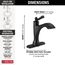 Dorval Touch2O Bathroom Faucet w/ Touchless Technology (Matte Black), 556T-BL-DST